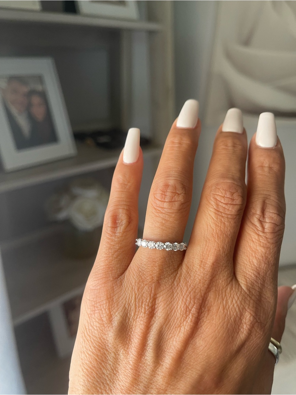 Diamond Eternity Band Ring in White Gold - White
